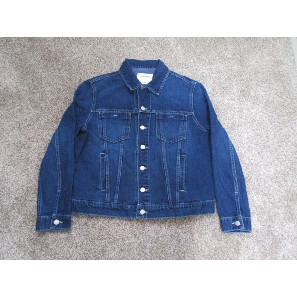 L'agence Jean Jacket Womens M/L Trucker denim blue wash